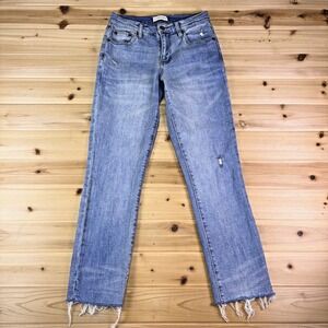 Oliver Logan Jeans Womens 23P Crosby Relaxed Taper Raw Frayed Hem Denim Jeans